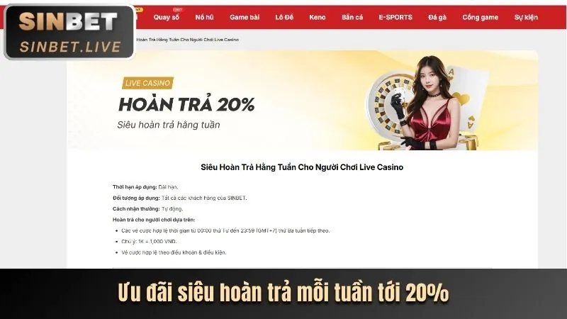 Thưởng nạp đầu cho thể thao và casino